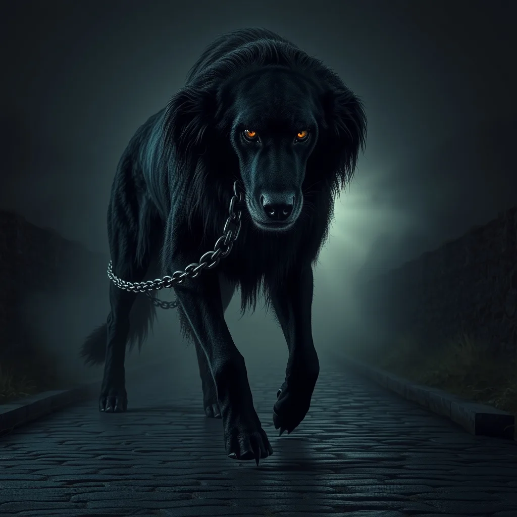 Ilustração histórica e representação de Barghest