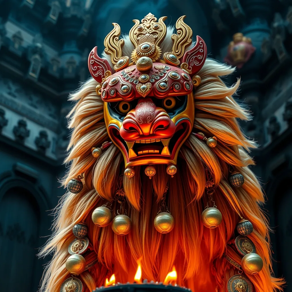 Ilustração histórica e representação de Barong