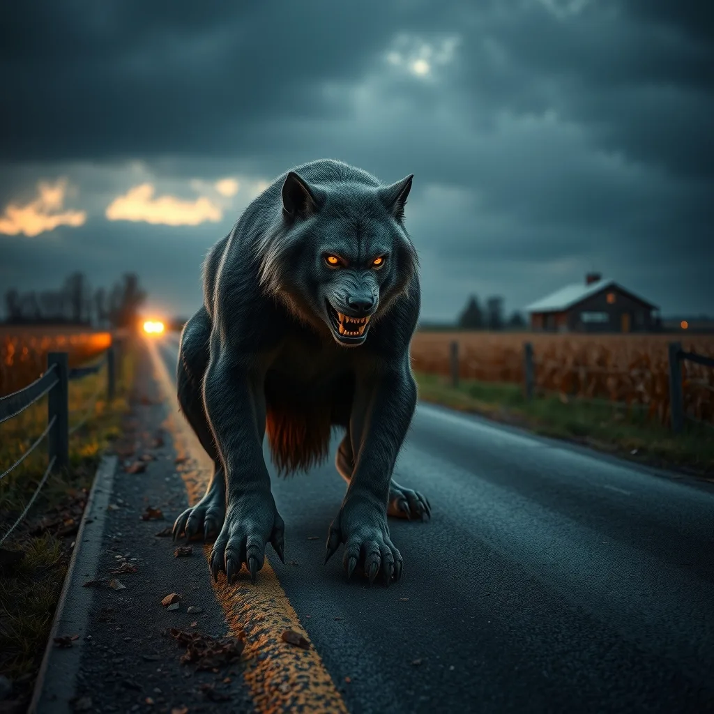 Ilustração histórica e representação de Besta de Bray Road