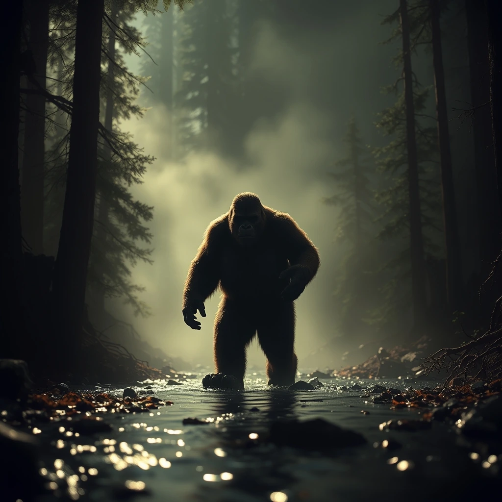 Ilustração histórica e representação de Bigfoot