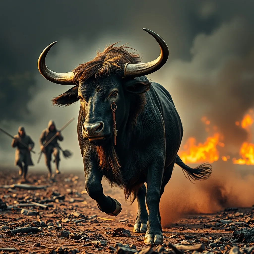 Ilustração histórica e representação de Bonnacon