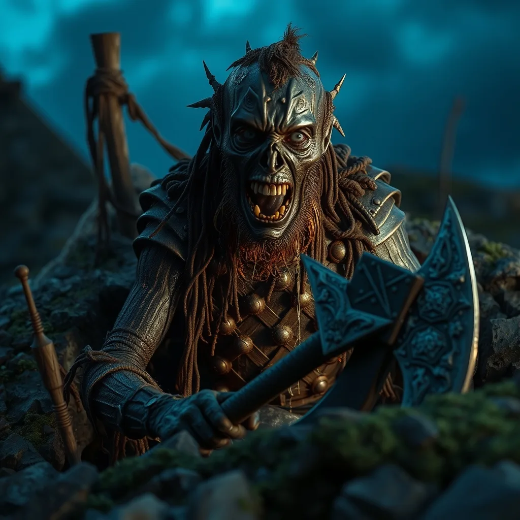 Ilustração histórica e representação de Draugr