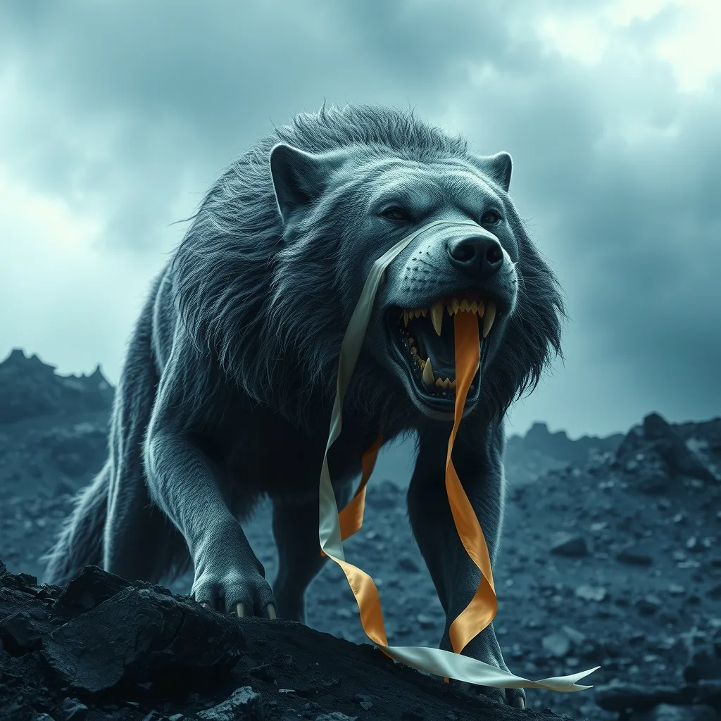 Ilustração histórica e representação de Fenrir