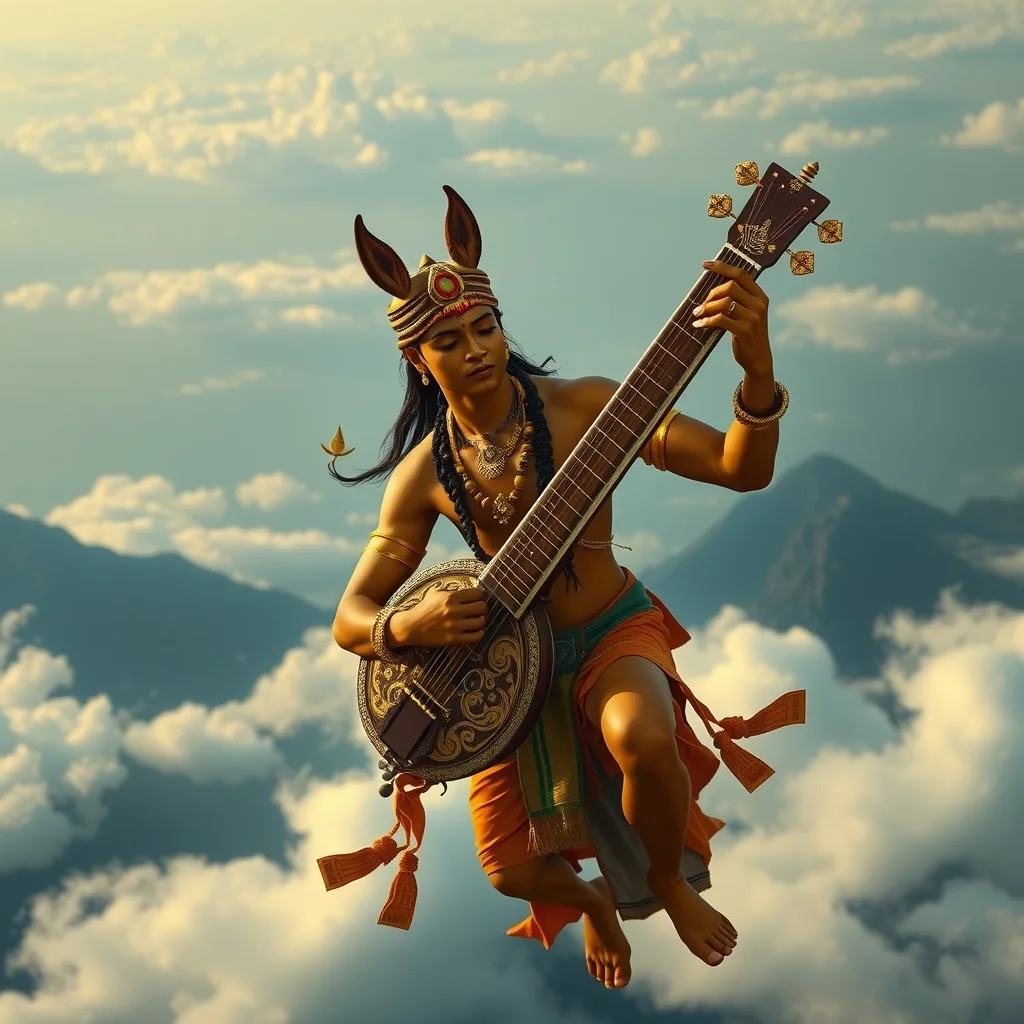 Ilustração histórica e representação de Gandharva