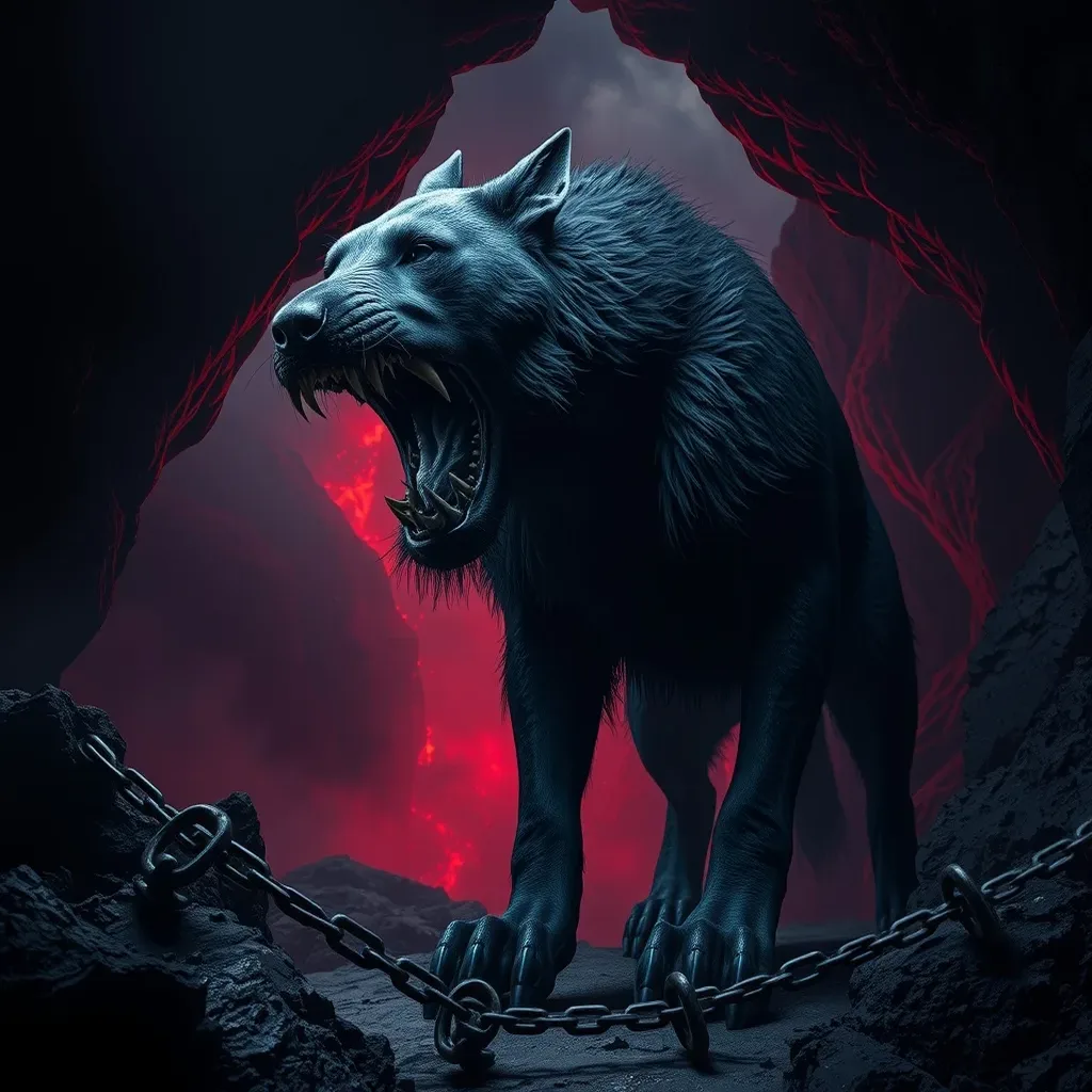 Ilustração histórica e representação de Garmr
