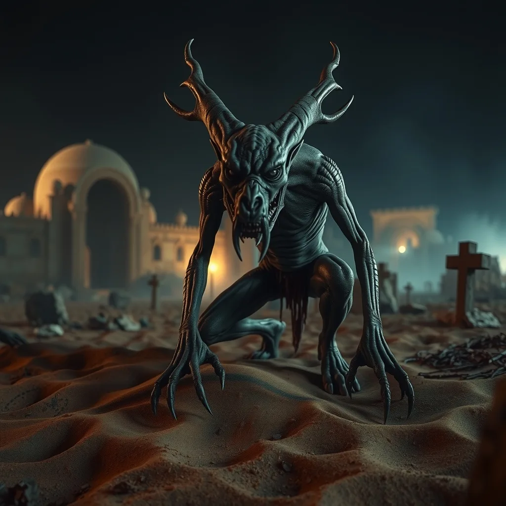 Ilustração histórica e representação de Ghoul