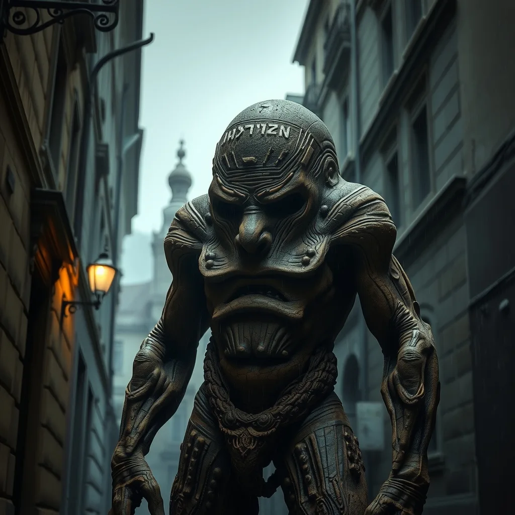 Ilustração histórica e representação de Golem