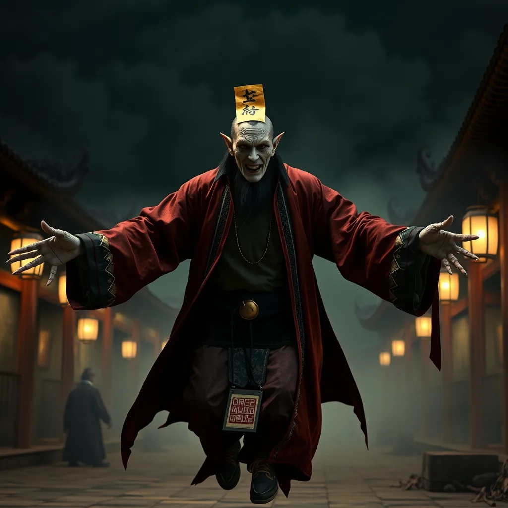 Ilustração histórica e representação de Jiangshi