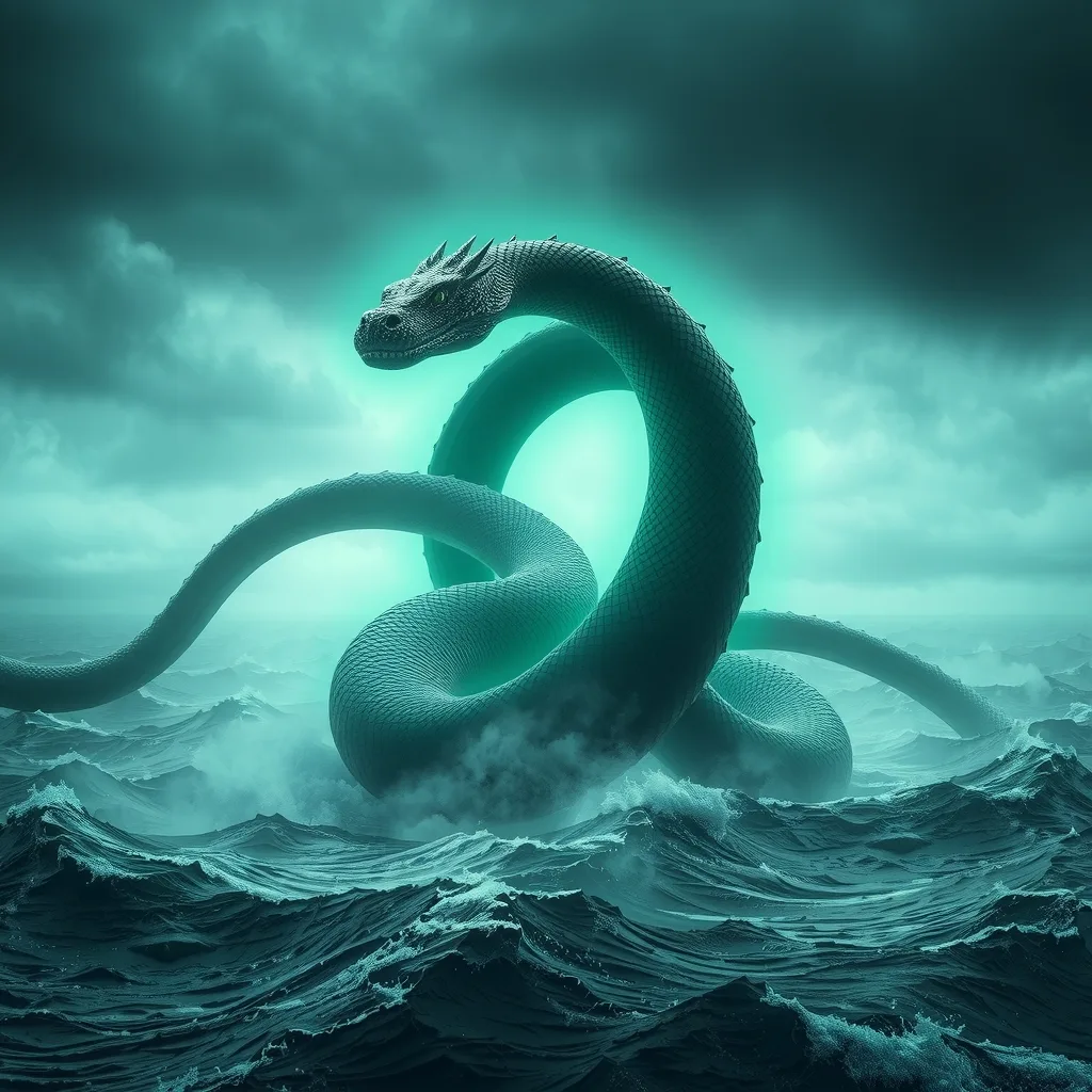Ilustração histórica e representação de Jörmungandr