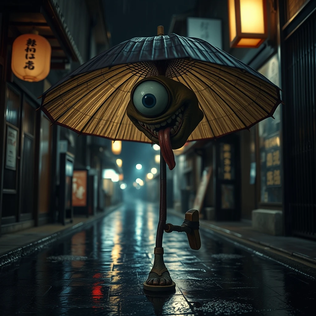 Ilustração histórica e representação de Karakasa-obake
