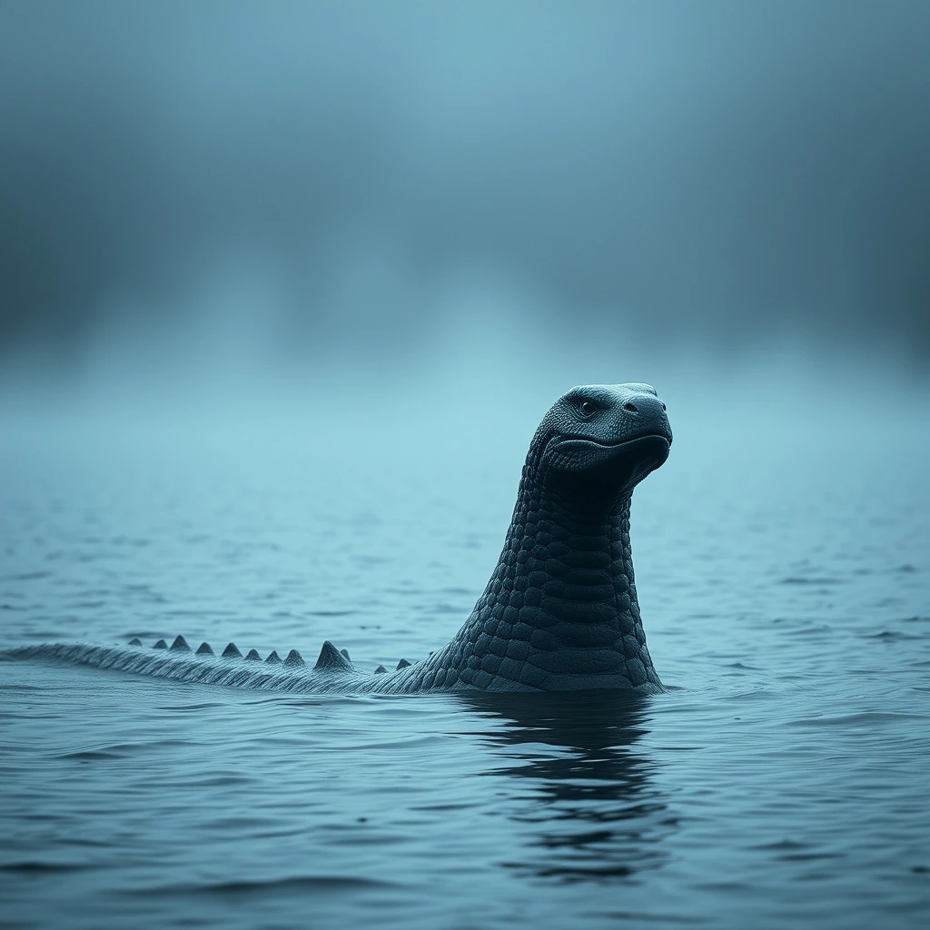 Ilustração histórica e representação de Monstro do Lago Ness
