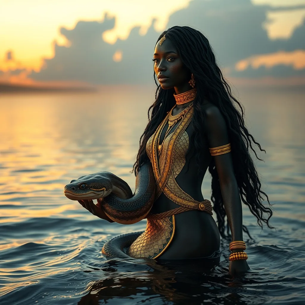 Ilustração histórica e representação de Mami Wata