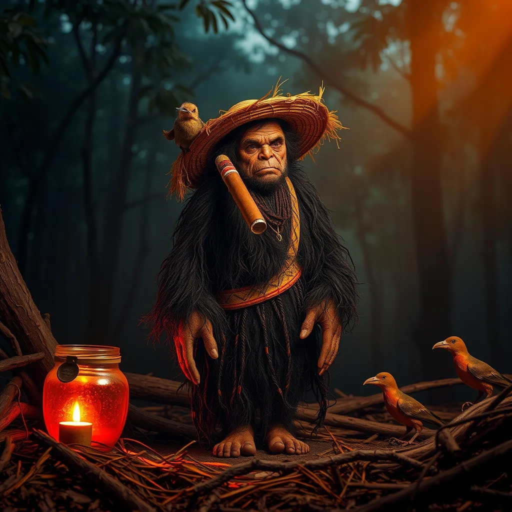 Ilustração histórica e representação de Pombero