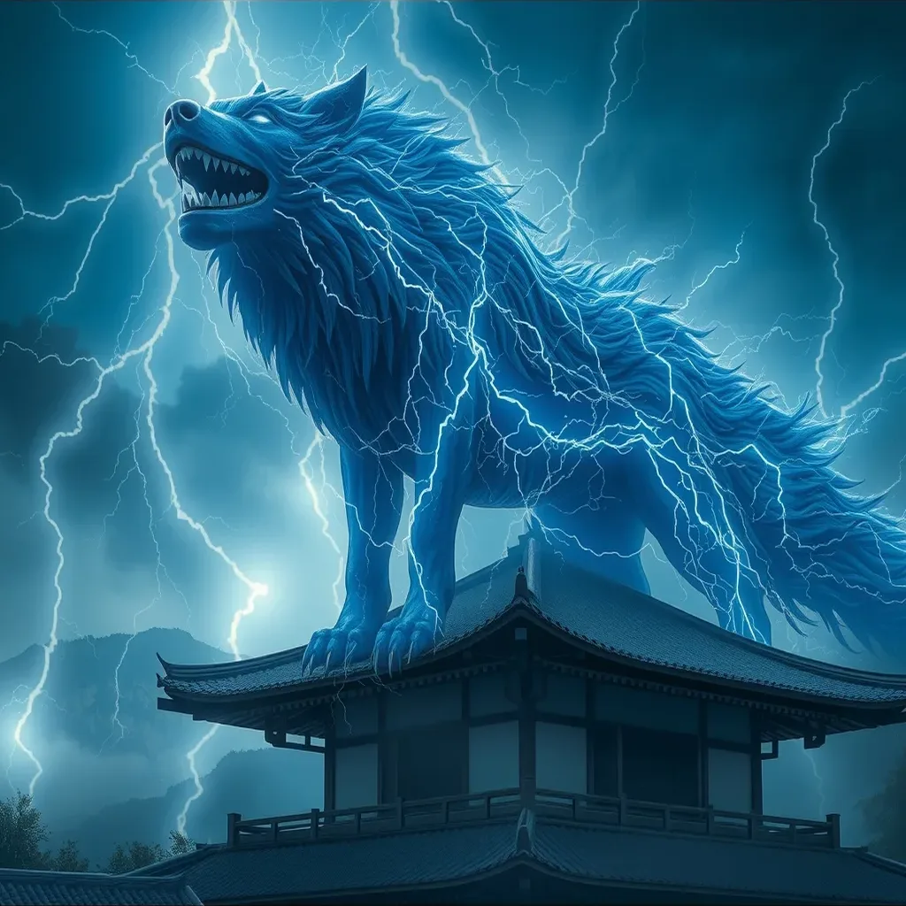 Ilustração histórica e representação de Raijū