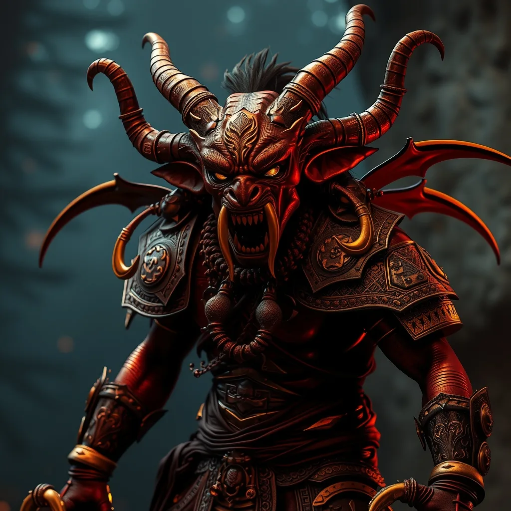Ilustração histórica e representação de Rakshasa