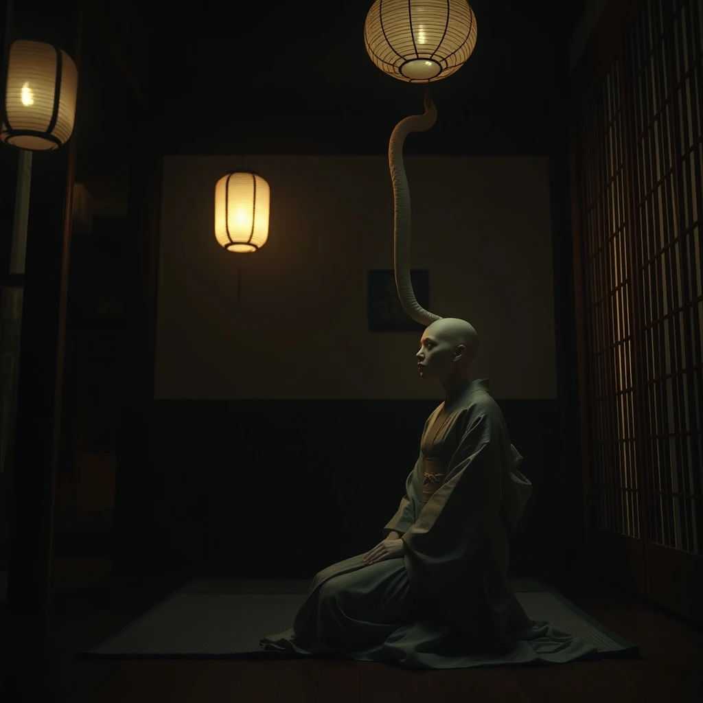 Ilustração histórica e representação de Rokurokubi