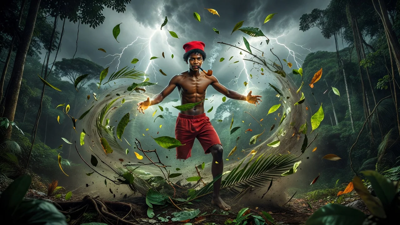 Ilustração histórica e representação de Saci