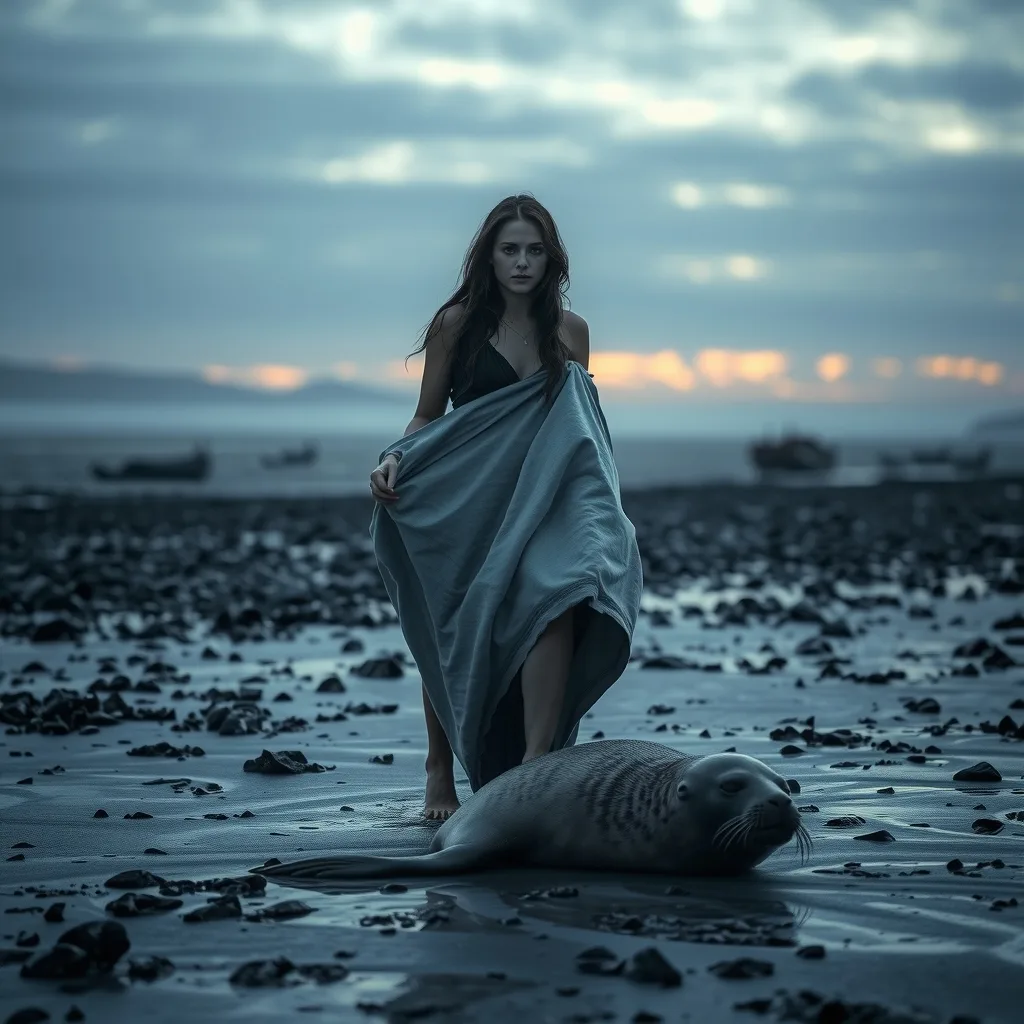 Ilustração histórica e representação de Selkie
