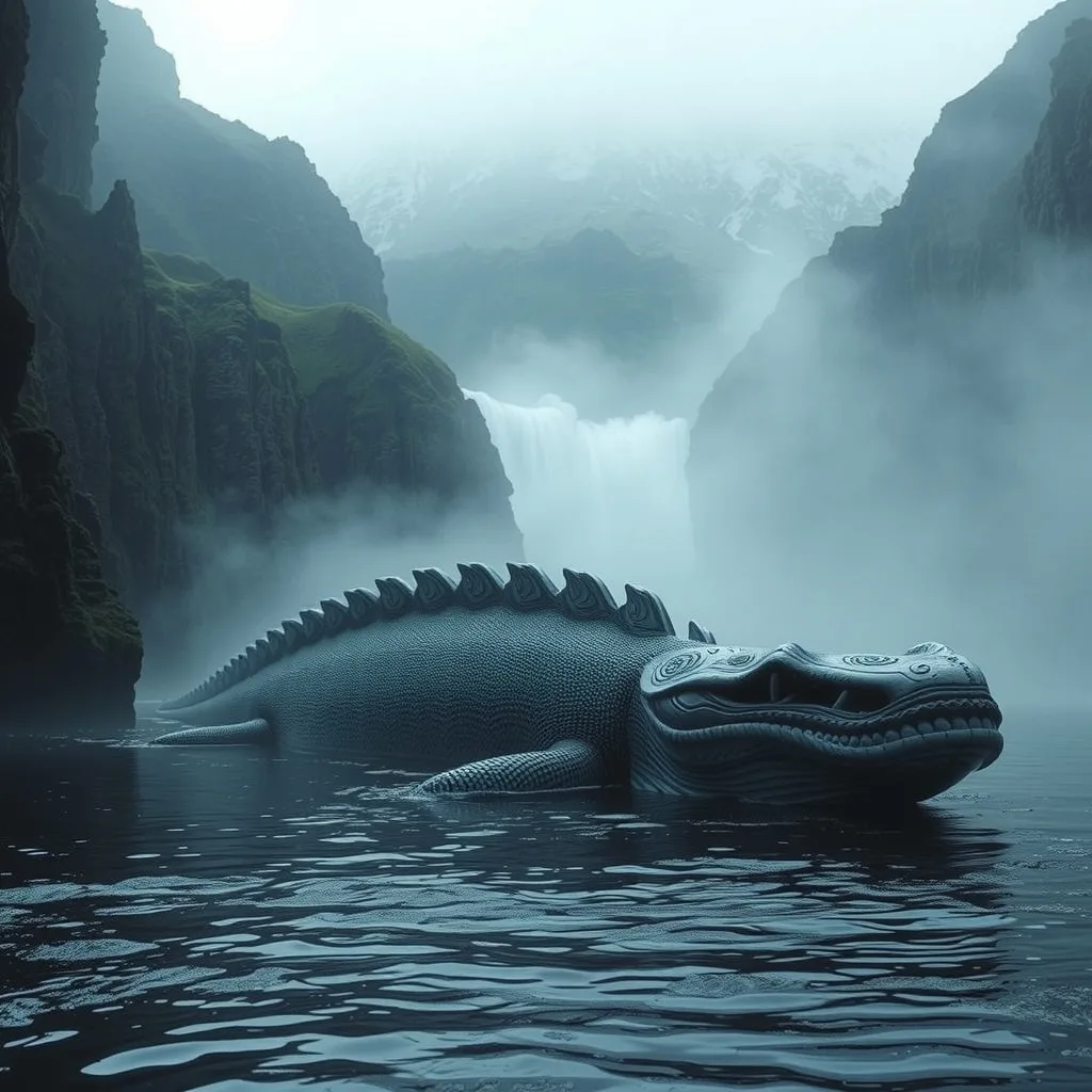 Ilustração histórica e representação de Taniwha