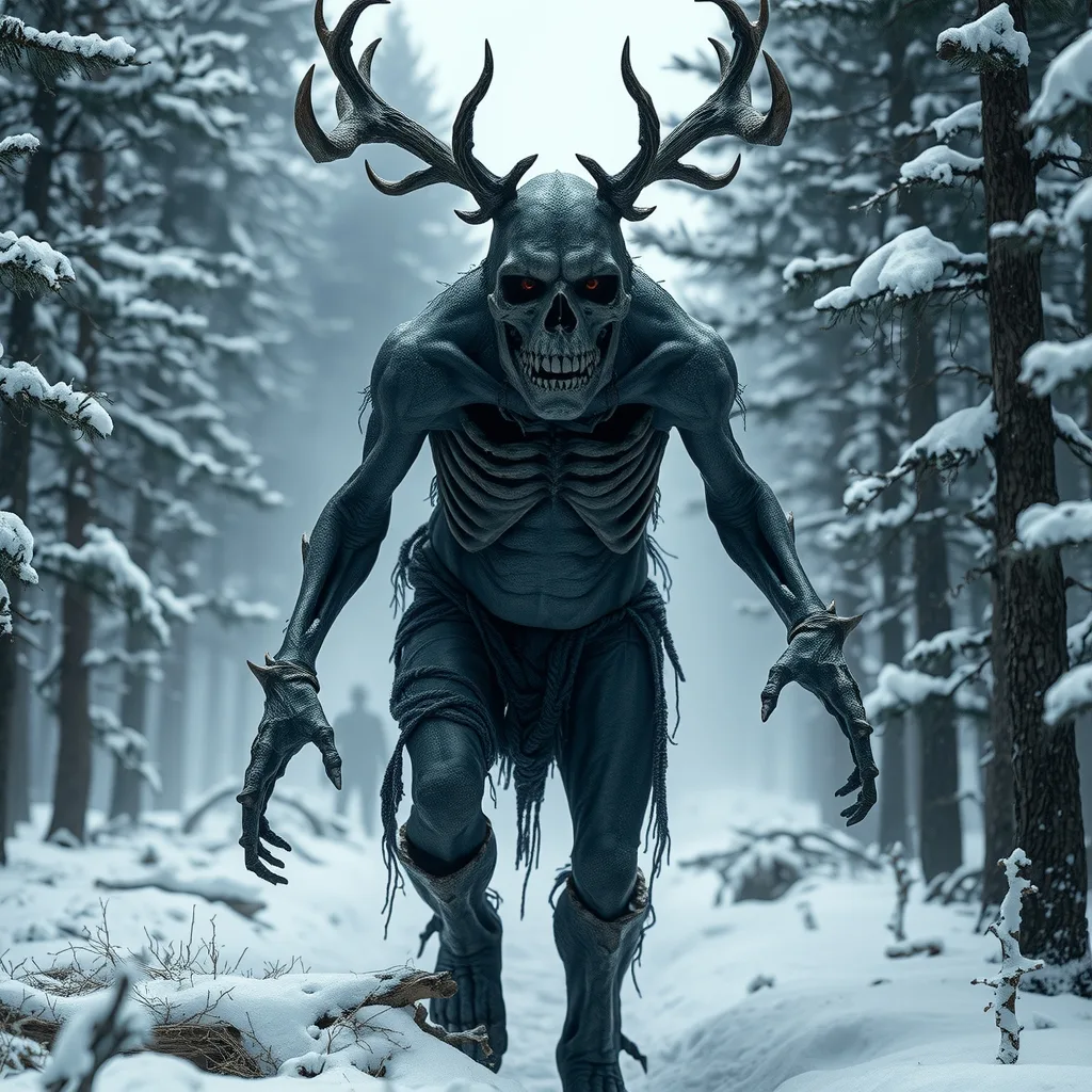 Ilustração histórica e representação de Wendigo