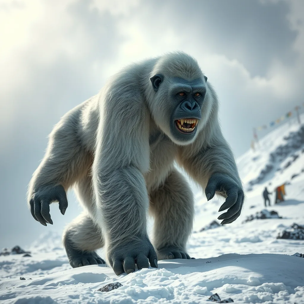 Ilustração histórica e representação de Yeti